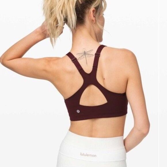 Lululemon Size 34E Take Power Sports Bra Maroon Red - Picture 1 of 4